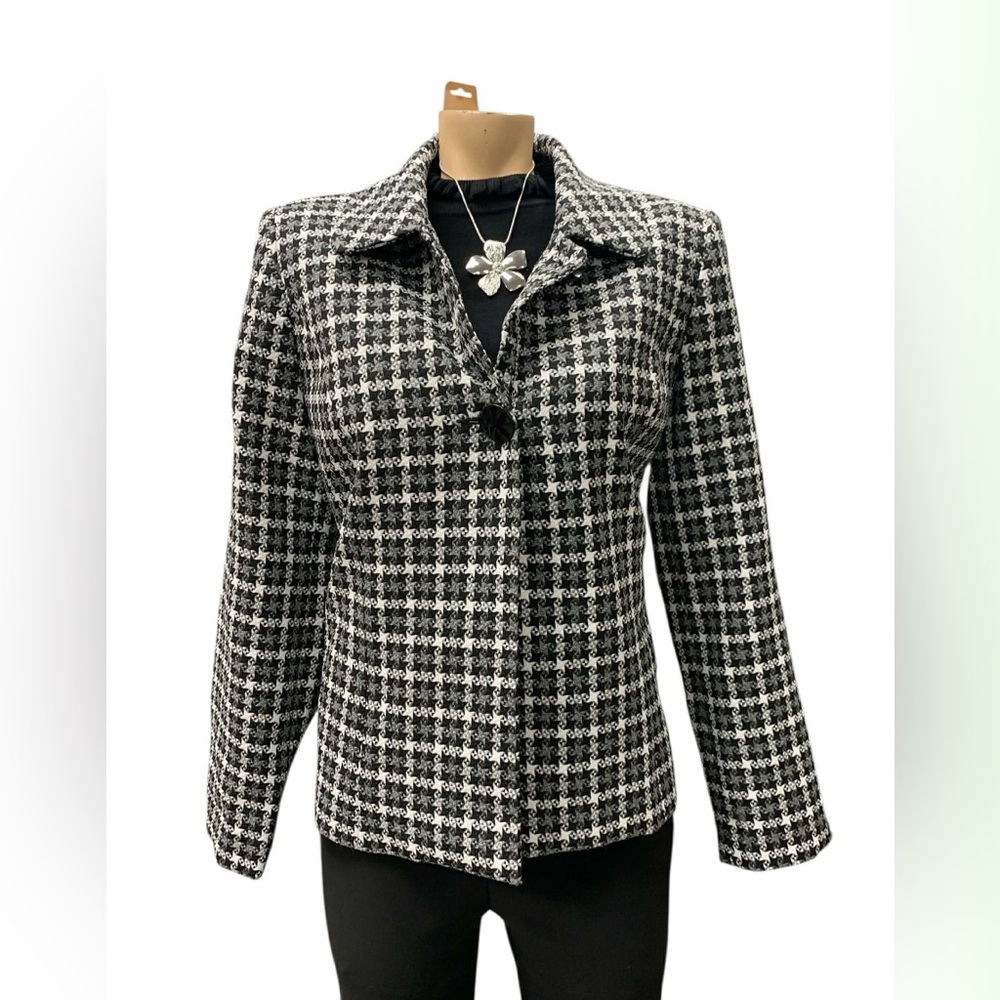 Giorgio Black and White Houndstooth Jacket Size L